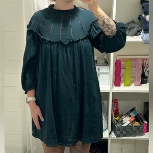 Zara Dark Teal Long Sleeve Dress